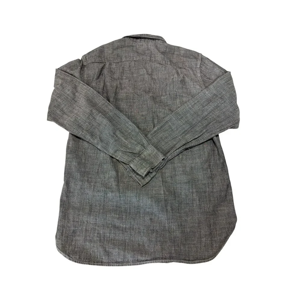 J. Crew Chambray Men's S Button Down Long Sleeve Shirt Gray 100% Cotton Work